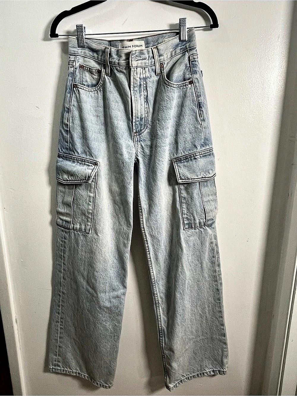 Denim Forum Farrah Hi-Rise Wide Cargo Jeans 24